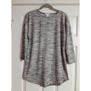 Honey & Lace Piphany Top Women Sz LG Heathered Gray